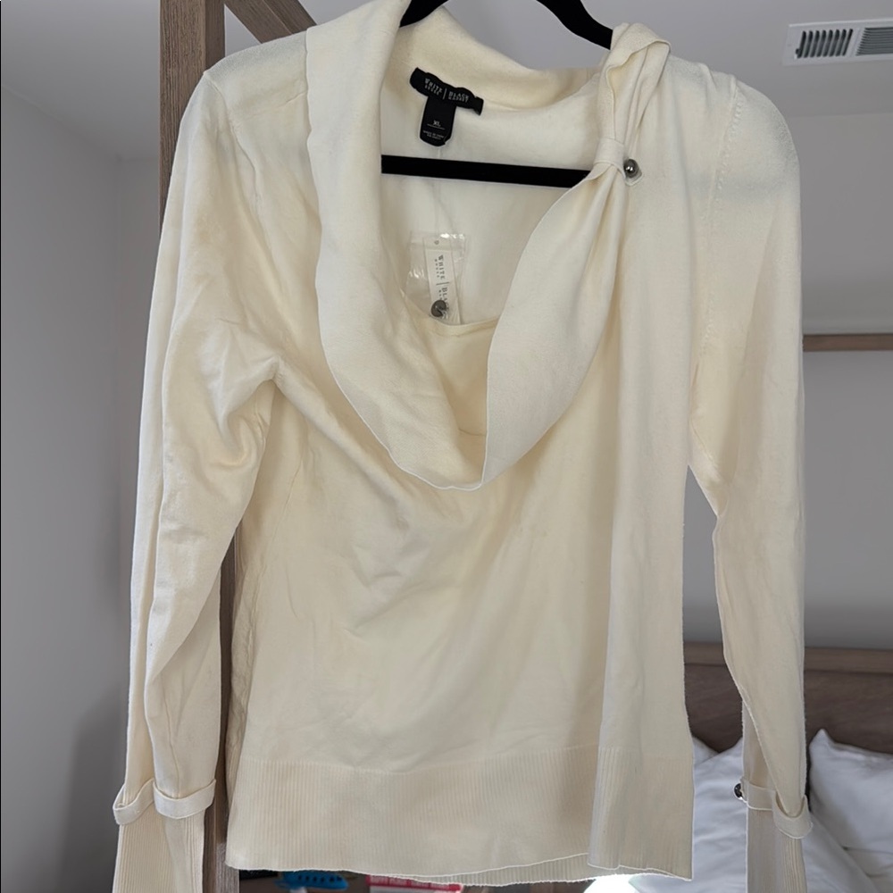 Soft Surroundings Cream Cowl Neck Sweater